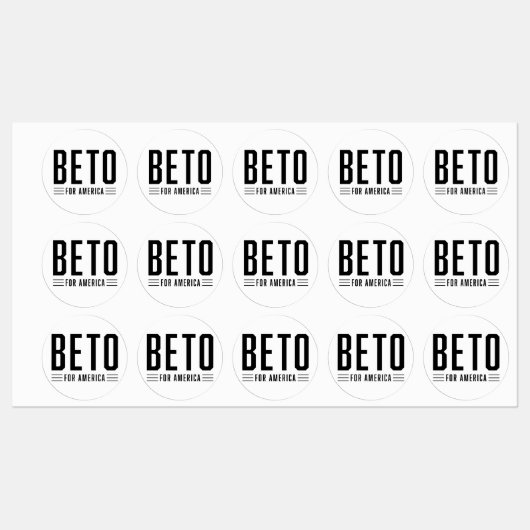 Beto For America Moyenne Cercle Étiquette étanche (Feuille)