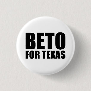 Beto For Texas white and black modern Ronde Button 3,2 Cm