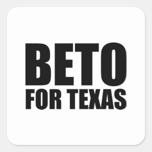 Beto For Texas white and black modern Vierkante Sticker