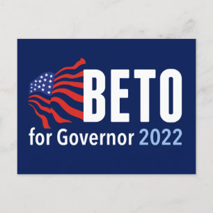 Beto O'Rourke for Governor 2022 Texas Election Briefkaart