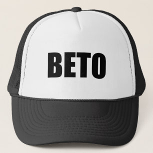 Beto O'Rourke zwarte en witte moderne typografie Trucker Pet