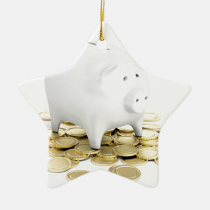 Betonbanken en -munten keramisch ornament