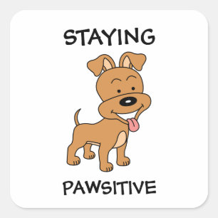 Betonende paardepuppy Funny Dog Pun Vierkante Sticker