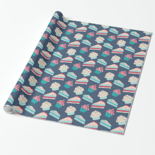 Betonkoeken en cupcakes cadeaupapier