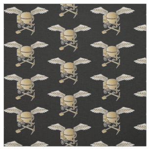 Betonmixer beige patroon stof