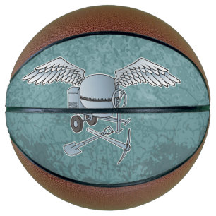 Betonmixer blauw-grijs basketbal