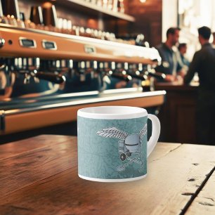 Betonmixer blauw-grijs espresso kop