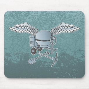 Betonmixer blauw-grijs muismat