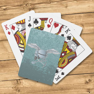 Betonmixer blauw-grijs pokerkaarten