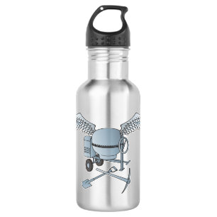 Betonmixer blauw-grijs waterfles 