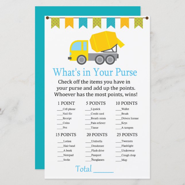 Betonmixer Wat zit er in je baby? (Voorkant / Achterkant)