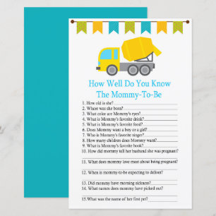 Betonnen mixer hoe goed ken je baby shower?