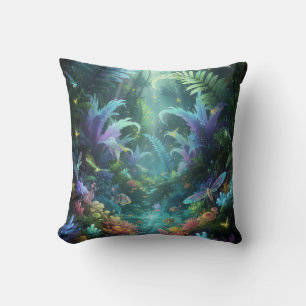 Betoverd Bioluminescent Bos Magische Jungle  Kussen