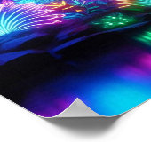 Betoverd Bioluminescent Tropisch Neon Woud Poster (Hoek)