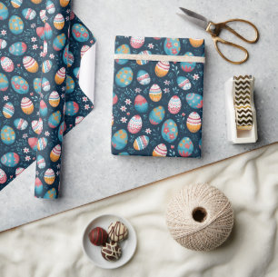 Betoverd Blauw Pasen Cadeaupapier