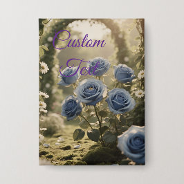 Betoverd blauw Roos – Romantisch bloemaccent Button