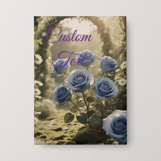 Betoverd blauw Roos – Romantisch bloemaccent Button (Voorkant)