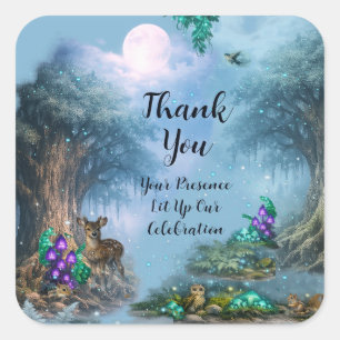 Betoverd Bos Bioluminescente Elegantie Vierkante Sticker