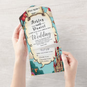 Betoverd bos boslandgoed kasteel sprookjeshuwelijk all in one uitnodiging (Afscheurbaar)