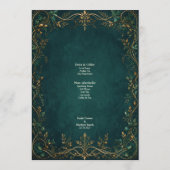 Betoverd Bos Bruiloft Diner Bar Menu (Achterkant)