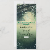 Betoverd Bos Groen Blauw Prom VIP Party Ticket Kaart (Achterkant)