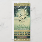 Betoverd Bos Groen Blauw Prom VIP Party Ticket Kaart (Voorkant)