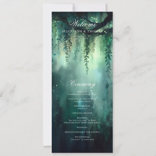 Betoverd Bos Magisch Elegant Trouwprogramma (Voorkant)