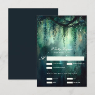 Betoverd Bos Magische Fairy Lights Bruiloft RSVP Kaartje