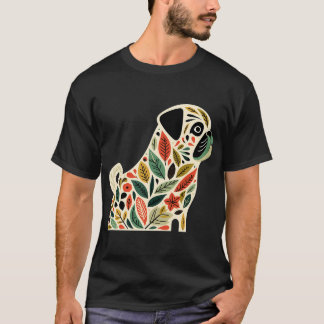Betoverd bos schattige pug hond - Scandinavische v T-shirt