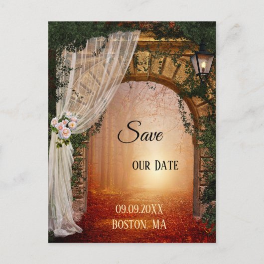 Betoverd Bos Spara-datum Ansichtkaart Aankondigingskaart (Voorkant)