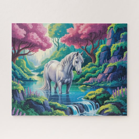 Betoverd bospaard legpuzzel (Horizontaal)