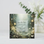 Betoverd bospad Bloemen Opslagdatum Save The Date (Staand voorkant)