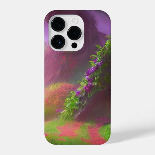 Betoverd bospad met met bloemen bedekte boog iPhone hoesje (Achterkant)