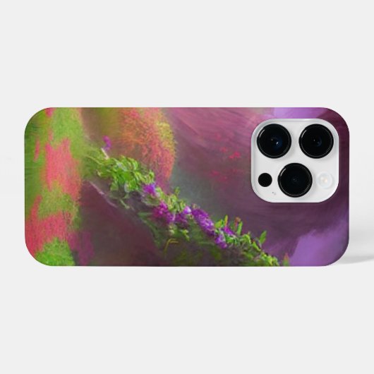 Betoverd bospad met met bloemen bedekte boog iPhone hoesje (Achterkant horizontaal)