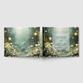 Betoverd bospad van bloemen groene bruiloft gastenboek (Volledig)