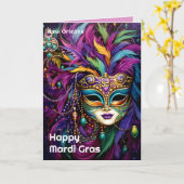 💜💛betoverd carnaval kaart (Gele Bloem)