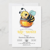 Betoverd Charming Bee Baby shower Kaart (Voorkant)