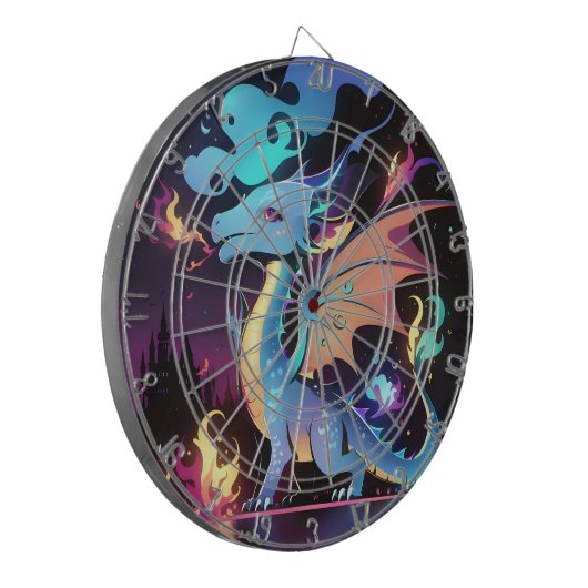 Betoverd Drakenvuur Dartbord (Voorkant Links)