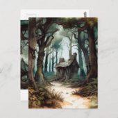 Betoverd Forest Cottage Briefkaart (Voorkant / Achterkant)