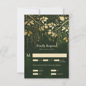 Betoverd Goud Loof Groen Trouw RSVP Kaartje (Voorkant)