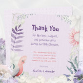 Betoverd lavendel genderneutraal Baby shower Bedankkaart