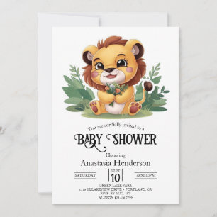 Betoverd Little Lion digitaal Baby shower Kaart