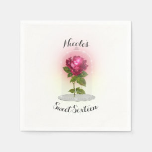 Betoverd magisch rood roos verjaardagsfeestje servetten