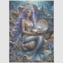 Betoverd Mytisch Fantasie Zeemeermin Decoupage
