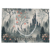 Betoverd nevelwoud met donker kasteel – etherisch groot cadeauzakje (Achterkant)