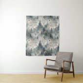 Betoverd nevelwoud met donker kasteel – etherisch wandkleed (In situ)