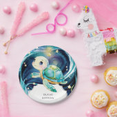 Betoverd Onder het Zee Boho Turtle Verjaardag Papieren Bordje (Feest)