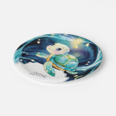 Betoverd Onder het Zee Boho Turtle Verjaardag Papieren Bordje (Gekanteld)