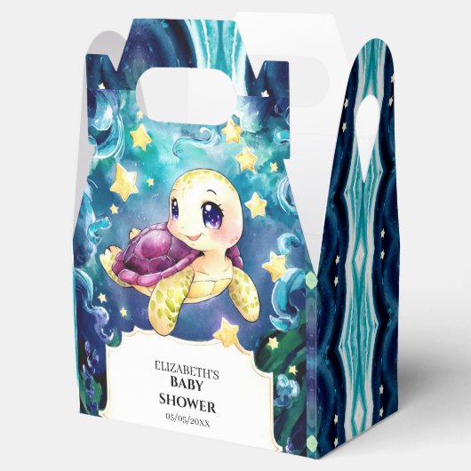 Betoverd Onder het Zee Turtle Baby shower Bedankdoosjes (Geopend)