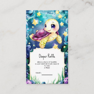 Betoverd Onder het Zee Turtle Baby shower Informatiekaartje